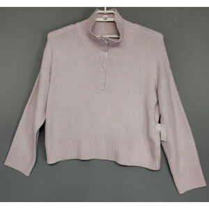 Sonoma Pullover Sweater Womens XXL Purple Mock Neck Snap Collar Knit Top Cozy